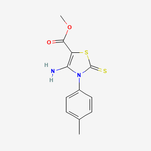 molecular formula C12H12N2O2S2 B2744771 methyl 4-amino-3-(4-methylphenyl)-2-sulfanylidene-2,3-dihydro-1,3-thiazole-5-carboxylate CAS No. 688337-82-8