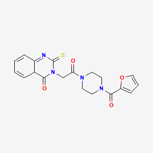 molecular formula C19H18N4O4S B2744789 3-{2-[4-(Furan-2-carbonyl)piperazin-1-yl]-2-oxoethyl}-2-sulfanylidene-1,2,3,4-tetrahydroquinazolin-4-one CAS No. 422277-94-9