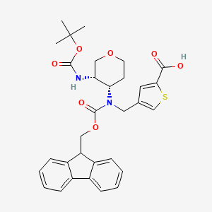 molecular formula C31H34N2O7S B2744797 4-[[9H-Fluoren-9-ylmethoxycarbonyl-[(3S,4S)-3-[(2-methylpropan-2-yl)oxycarbonylamino]oxan-4-yl]amino]methyl]thiophene-2-carboxylic acid CAS No. 2137072-02-5