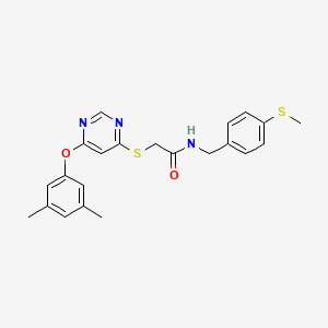 molecular formula C22H23N3O2S2 B2744798 2-((6-(3,5-二甲基苯氧)嘧啶-4-基)硫)-N-(4-(甲硫基)苄基)乙酰胺 CAS No. 1030088-82-4