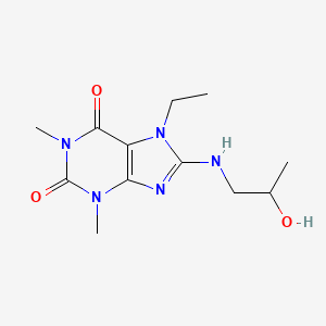 molecular formula C12H19N5O3 B2744805 7-ethyl-8-((2-hydroxypropyl)amino)-1,3-dimethyl-1H-purine-2,6(3H,7H)-dione CAS No. 1105244-08-3