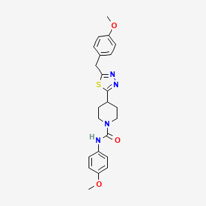 molecular formula C23H26N4O3S B2744806 4-(5-(4-methoxybenzyl)-1,3,4-thiadiazol-2-yl)-N-(4-methoxyphenyl)piperidine-1-carboxamide CAS No. 1170903-37-3