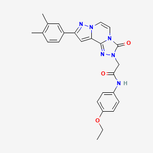molecular formula C25H24N6O3 B2744810 2-[11-(3,4-dimethylphenyl)-5-oxo-3,4,6,9,10-pentazatricyclo[7.3.0.02,6]dodeca-1(12),2,7,10-tetraen-4-yl]-N-(4-ethoxyphenyl)acetamide CAS No. 1207049-02-2