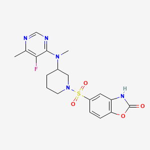 5-[3-[(5-Fluoro-6-methylpyrimidin-4-yl)-methylamino]piperidin-1-yl]sulfonyl-3H-1,3-benzoxazol-2-one