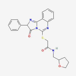 B2744831 N-(oxolan-2-ylmethyl)-2-[(3-oxo-2-phenyl-2H-imidazo[1,2-c]quinazolin-5-yl)sulfanyl]acetamide CAS No. 958963-12-7