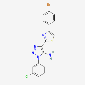 molecular formula C17H11BrClN5S B2744844 4-[4-(4-bromophenyl)-1,3-thiazol-2-yl]-1-(3-chlorophenyl)-1H-1,2,3-triazol-5-amine CAS No. 1207031-42-2