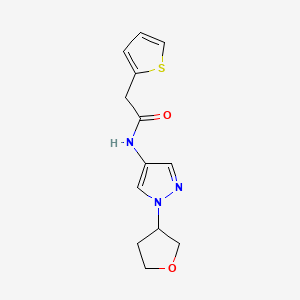 molecular formula C13H15N3O2S B2744845 N-(1-(氧杂环戊烷-3-基)-1H-吡唑-4-基)-2-(噻吩-2-基)乙酰胺 CAS No. 1797318-43-4