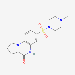 molecular formula C16H22N4O3S B2744849 7-[(4-甲基哌嗪)磺酰]-1,2,3,3a-四氢吡咯并[1,2-a]喹啉-4(5H)-酮 CAS No. 1009549-45-4