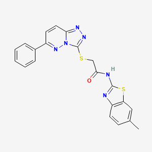 molecular formula C21H16N6OS2 B2744850 N-(6-methylbenzo[d]thiazol-2-yl)-2-((6-phenyl-[1,2,4]triazolo[4,3-b]pyridazin-3-yl)thio)acetamide CAS No. 891117-92-3
