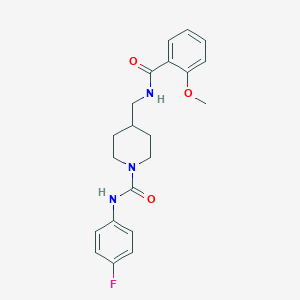 molecular formula C21H24FN3O3 B2744852 N-(4-氟苯基)-4-((2-甲氧基苯甲酰胺)甲基)哌嗪-1-甲酰胺 CAS No. 1235353-78-2