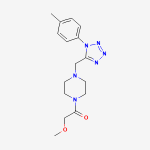 molecular formula C16H22N6O2 B2744857 2-methoxy-1-(4-((1-(p-tolyl)-1H-tetrazol-5-yl)methyl)piperazin-1-yl)ethanone CAS No. 1049366-44-0