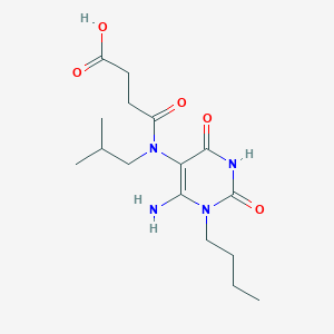 molecular formula C16H26N4O5 B2744858 3-[(6-Amino-1-butyl-2,4-dioxo-1,2,3,4-tetrahydropyrimidin-5-yl)(2-methylpropyl)carbamoyl]propanoic acid CAS No. 743444-81-7