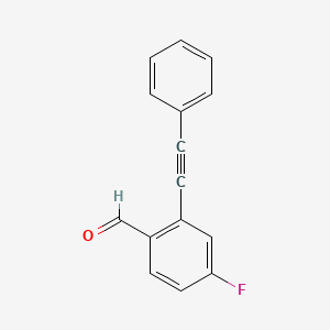 molecular formula C15H9FO B2744859 4-Fluoro-2-(phenylethynyl)benzaldehyde CAS No. 1189207-30-4