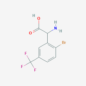 molecular formula C9H7BrF3NO2 B2744860 2-Amino-2-[2-bromo-5-(trifluoromethyl)phenyl]acetic acid CAS No. 1259958-97-8