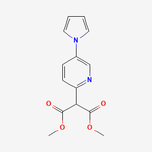 molecular formula C14H14N2O4 B2744863 dimethyl 2-[5-(1H-pyrrol-1-yl)-2-pyridinyl]malonate CAS No. 860788-95-0