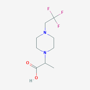 molecular formula C9H15F3N2O2 B2744864 2-[4-(2,2,2-Trifluoroethyl)piperazin-1-yl]propanoic acid CAS No. 1459788-48-7