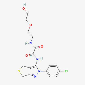molecular formula C17H19ClN4O4S B2744870 N'-[2-(4-chlorophenyl)-4,6-dihydrothieno[3,4-c]pyrazol-3-yl]-N-[2-(2-hydroxyethoxy)ethyl]oxamide CAS No. 900010-35-7