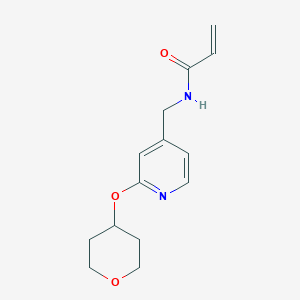molecular formula C14H18N2O3 B2744871 N-[[2-(Oxan-4-yloxy)pyridin-4-yl]methyl]prop-2-enamide CAS No. 2411244-99-8