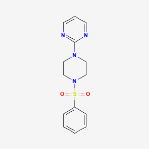 molecular formula C14H16N4O2S B2744874 2-[4-(Benzenesulfonyl)piperazin-1-yl]pyrimidine CAS No. 354119-37-2
