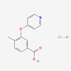molecular formula C13H12ClNO3 B2744879 4-Methyl-3-(pyridin-4-yloxy)benzoic acid hydrochloride CAS No. 1311315-05-5