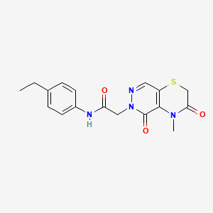 molecular formula C17H18N4O3S B2744881 N-(4-ethylphenyl)-2-{4-methyl-3,5-dioxo-2H,3H,4H,5H,6H-pyridazino[4,5-b][1,4]thiazin-6-yl}acetamide CAS No. 1251585-21-3