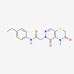 molecular formula C17H18N4O3S B2744881 4-(4-{[1-(3-Chlorobenzoyl)pyrrolidin-2-yl]methoxy}benzoyl)morpholine CAS No. 1251585-21-3