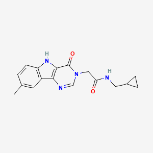 molecular formula C17H18N4O2 B2744884 N-(cyclopropylmethyl)-2-(8-methyl-4-oxo-4,5-dihydro-3H-pyrimido[5,4-b]indol-3-yl)acetamide CAS No. 1190022-08-2
