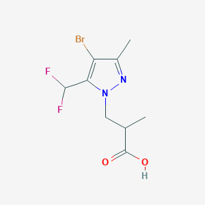B2744885 3-[4-Bromo-5-(difluoromethyl)-3-methylpyrazol-1-yl]-2-methylpropanoic acid CAS No. 1946814-13-6