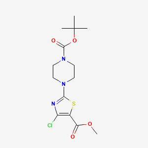 molecular formula C14H20ClN3O4S B2744886 Tert-butyl 4-[4-chloro-5-(methoxycarbonyl)-1,3-thiazol-2-yl]piperazine-1-carboxylate CAS No. 1259096-14-4