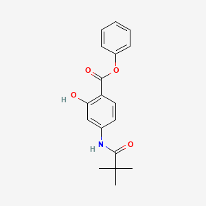 molecular formula C18H19NO4 B2744902 PHENYL 4-(2,2-DIMETHYLPROPANAMIDO)-2-HYDROXYBENZOATE CAS No. 303790-81-0