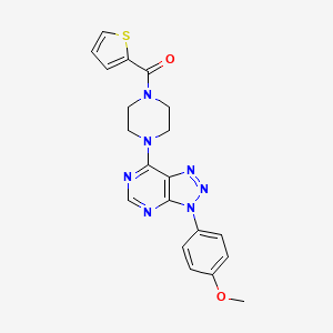 molecular formula C20H19N7O2S B2744920 (4-(3-(4-methoxyphenyl)-3H-[1,2,3]triazolo[4,5-d]pyrimidin-7-yl)piperazin-1-yl)(thiophen-2-yl)methanone CAS No. 920413-74-7