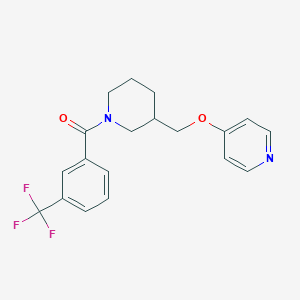 molecular formula C19H19F3N2O2 B2744925 [3-(Pyridin-4-yloxymethyl)piperidin-1-yl]-[3-(trifluoromethyl)phenyl]methanone CAS No. 2379986-92-0