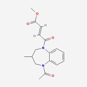 molecular formula C17H20N2O4 B2744930 Methyl (E)-4-(1-acetyl-3-methyl-3,4-dihydro-2H-1,5-benzodiazepin-5-yl)-4-oxobut-2-enoate CAS No. 2411334-89-7