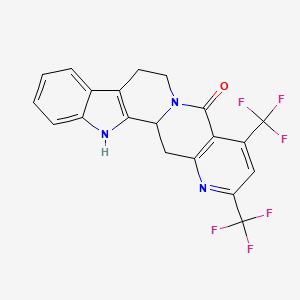 molecular formula C20H13F6N3O B2744931 2,4-bis(trifluoromethyl)-8,13,13b,14-tetrahydroindolo[2',3':3,4]pyrido[1,2-g][1,6]naphthyridin-5(7H)-one CAS No. 860785-41-7