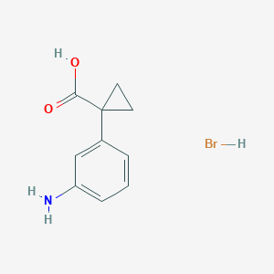 molecular formula C10H12BrNO2 B2744933 1-(3-Aminophenyl)cyclopropane-1-carboxylic acid;hydrobromide CAS No. 2248371-14-2
