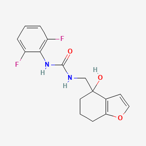 molecular formula C16H16F2N2O3 B2744937 1-(2,6-Difluorophenyl)-3-((4-hydroxy-4,5,6,7-tetrahydrobenzofuran-4-yl)methyl)urea CAS No. 2320209-45-6