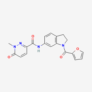 molecular formula C19H16N4O4 B2744939 N-(1-(furan-2-carbonyl)indolin-6-yl)-1-methyl-6-oxo-1,6-dihydropyridazine-3-carboxamide CAS No. 1286698-23-4
