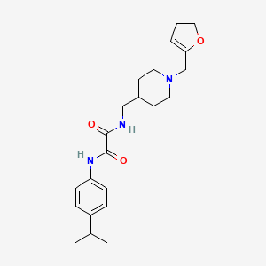 molecular formula C22H29N3O3 B2744969 N-({1-[(furan-2-yl)methyl]piperidin-4-yl}methyl)-N'-[4-(propan-2-yl)phenyl]ethanediamide CAS No. 953159-33-6