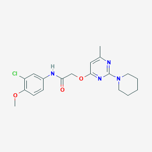 molecular formula C19H23ClN4O3 B2744997 N-(3-chloro-4-methoxyphenyl)-2-{[6-methyl-2-(piperidin-1-yl)pyrimidin-4-yl]oxy}acetamide CAS No. 1031961-55-3