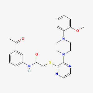 molecular formula C25H27N5O3S B2745038 N-(3-acetylphenyl)-2-({3-[4-(2-methoxyphenyl)piperazin-1-yl]pyrazin-2-yl}sulfanyl)acetamide CAS No. 1115867-11-2