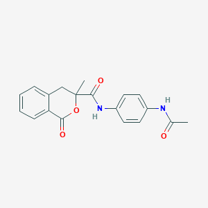 molecular formula C19H18N2O4 B2745056 N-(4-acetamidophenyl)-3-methyl-1-oxo-3,4-dihydro-1H-2-benzopyran-3-carboxamide CAS No. 868213-13-2