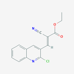 molecular formula C15H11ClN2O2 B2745087 Ethyl 3-(2-chloro-3-quinolinyl)-2-cyanoacrylate CAS No. 113232-01-2