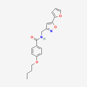 molecular formula C19H20N2O4 B2745122 4-butoxy-N-((5-(furan-2-yl)isoxazol-3-yl)methyl)benzamide CAS No. 1105240-60-5