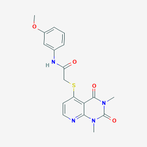 molecular formula C18H18N4O4S B2745213 2-({1,3-dimethyl-2,4-dioxo-1H,2H,3H,4H-pyrido[2,3-d]pyrimidin-5-yl}sulfanyl)-N-(3-methoxyphenyl)acetamide CAS No. 899748-54-0