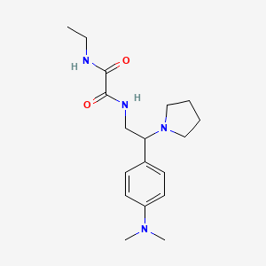 molecular formula C18H28N4O2 B2745222 N1-(2-(4-(dimethylamino)phenyl)-2-(pyrrolidin-1-yl)ethyl)-N2-ethyloxalamide CAS No. 941975-95-7