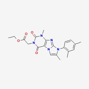 molecular formula C21H23N5O4 B2745233 ethyl 2-[8-(2,4-dimethylphenyl)-1,7-dimethyl-2,4-dioxo-1H,2H,3H,4H,8H-imidazo[1,2-g]purin-3-yl]acetate CAS No. 878727-45-8