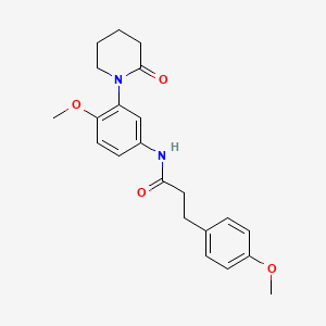 molecular formula C22H26N2O4 B2745241 N-[4-methoxy-3-(2-oxopiperidin-1-yl)phenyl]-3-(4-methoxyphenyl)propanamide CAS No. 941979-58-4