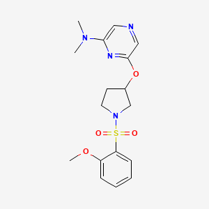molecular formula C17H22N4O4S B2745244 6-((1-((2-methoxyphenyl)sulfonyl)pyrrolidin-3-yl)oxy)-N,N-dimethylpyrazin-2-amine CAS No. 2034402-68-9