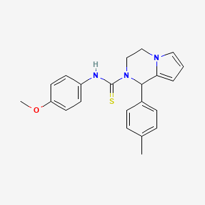 molecular formula C22H23N3OS B2745286 N-(4-methoxyphenyl)-1-(4-methylphenyl)-1H,2H,3H,4H-pyrrolo[1,2-a]pyrazine-2-carbothioamide CAS No. 393830-31-4