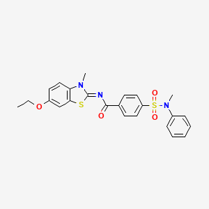 molecular formula C24H23N3O4S2 B2745363 N-[(2Z)-6-ethoxy-3-methyl-2,3-dihydro-1,3-benzothiazol-2-ylidene]-4-[methyl(phenyl)sulfamoyl]benzamide CAS No. 850909-84-1